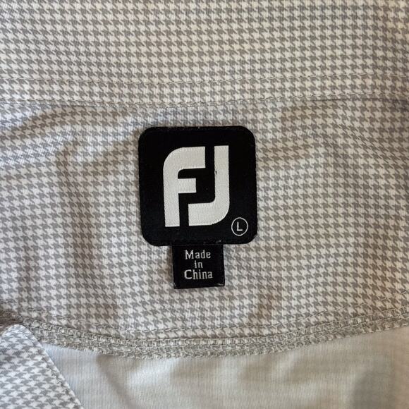 FJ FootJoy Golf Polo Shirt โ Men's Large โ Stretch Performance โ Houndstooth - Picture 4 of 5